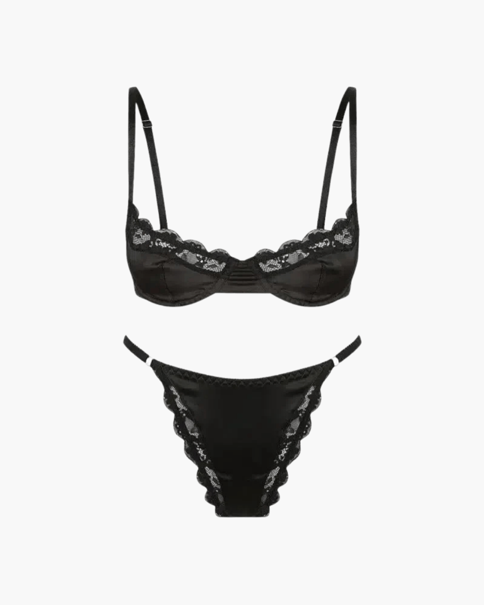 Alisanne – Satin balconette – Lingerie set-10174861410631-Ivory Ombre