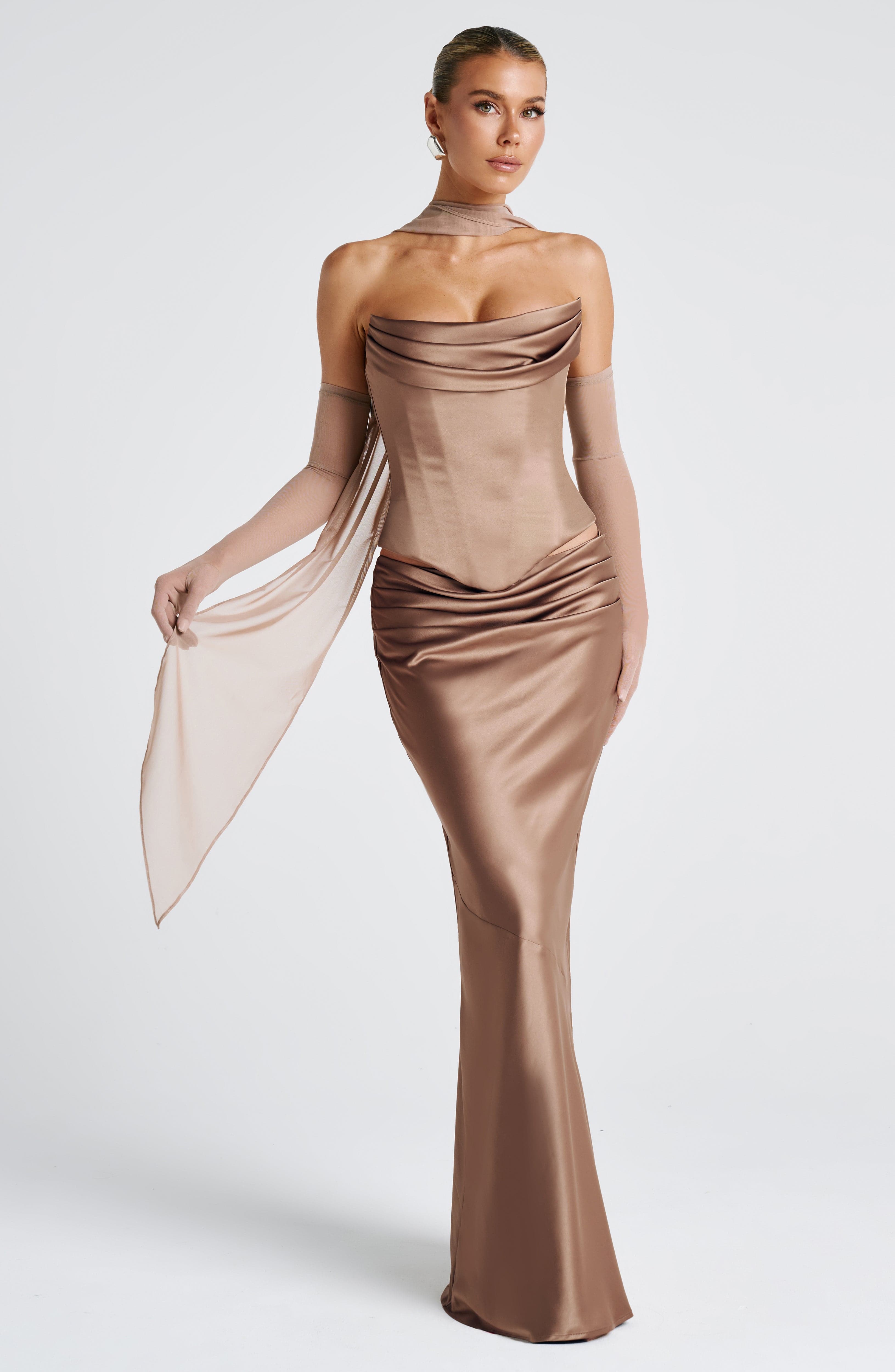 Allegra – Sculpted drape – Evening gown-10191235088711-Ivory Ombre