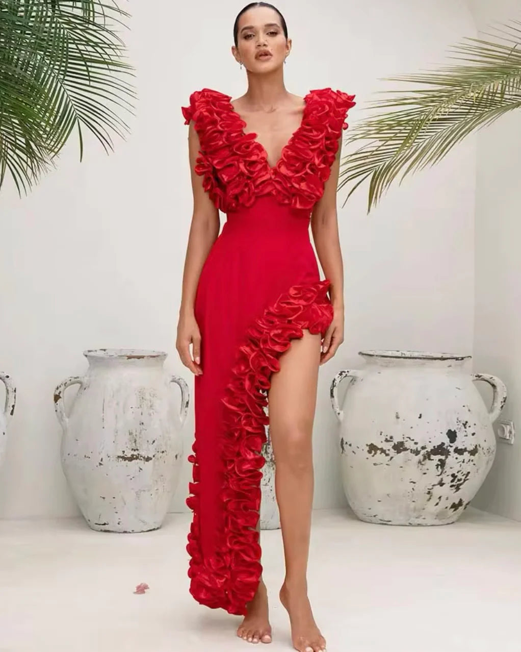 Amaya – Romantic ruffle details – Ruffle two-piece swimsuit-10174752325959-Ivory Ombre