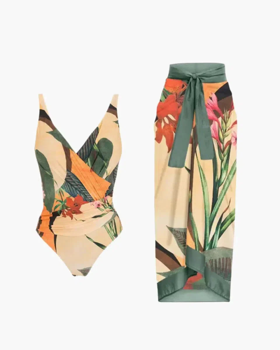 Annabelle – Wrap-style design – Swimsuit set-10174705238343-Ivory Ombre