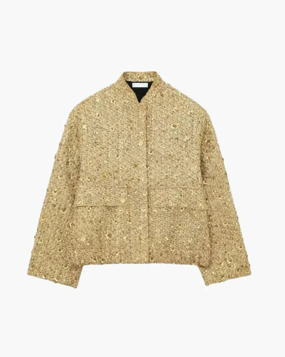 Céleste – Sequin statement – Cropped jacket-10174771134791-Ivory Ombre