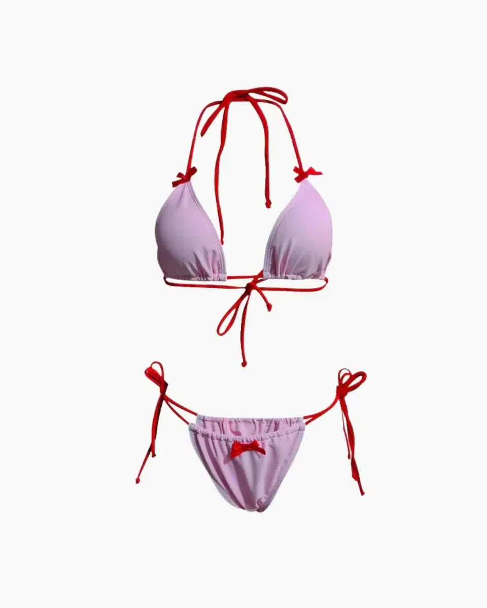 Cyarra – Y2K coquette style – Ribbon bikini set-10174714609991-Ivory Ombre