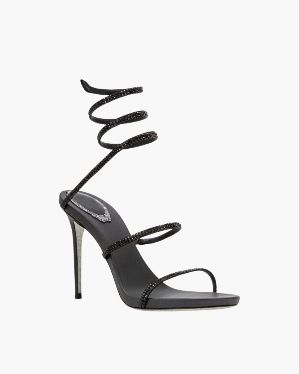 Desideria – Thin stiletto – Rhinestone double-strap heels-10174763106631-Ivory Ombre