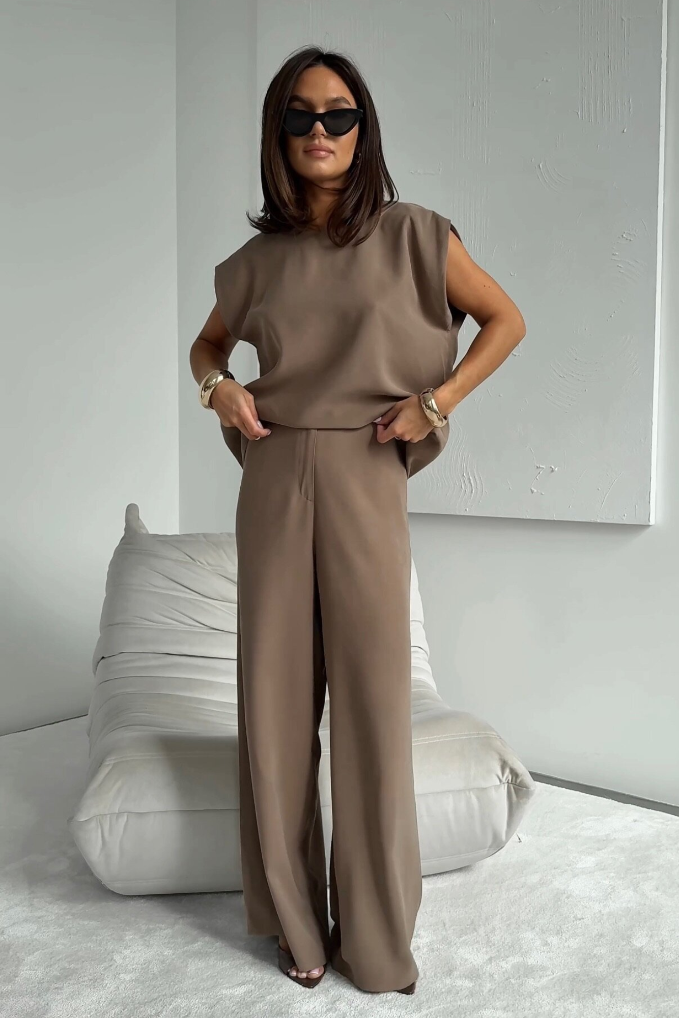 Fayenne – Minimalist cut – Wide leg co-ord set-10195576881479-Ivory Ombre