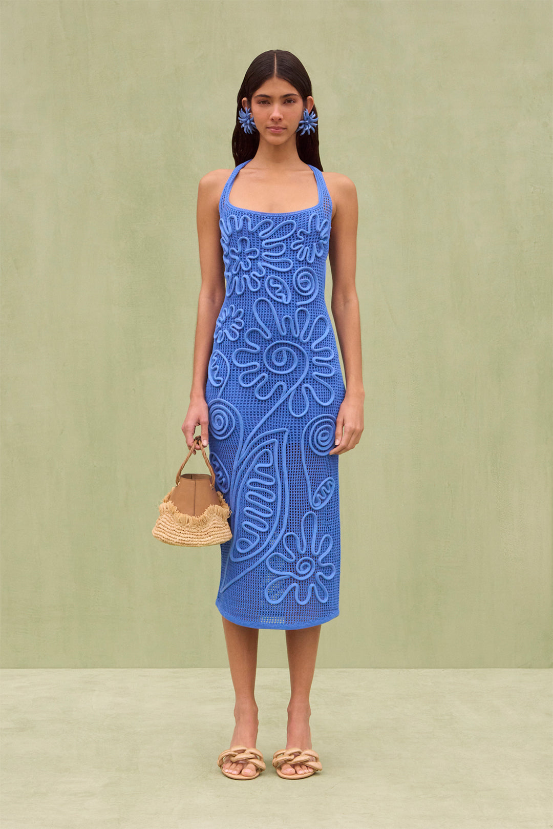 Fiorèra – Floral crochet – Midi dress-10174868717895-Ivory Ombre