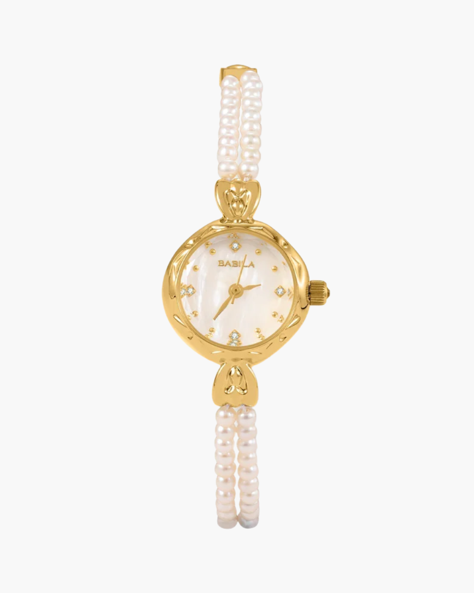 Horélie – Double-strand pearl bracelet – Vintage watch-10173355983175-Ivory Ombre