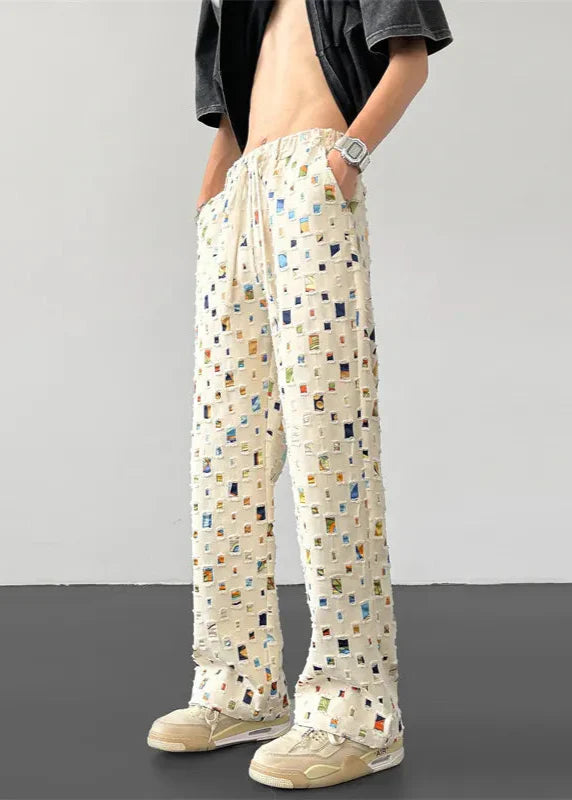 Ken – Cut-out mosaic – Relaxed trousers-10174867931463-Ivory Ombre