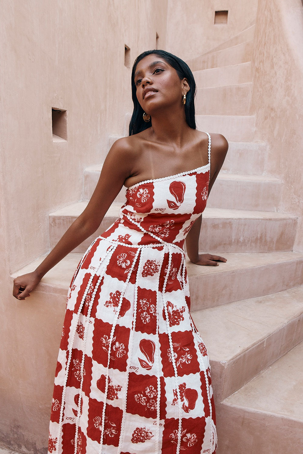 Luca Bella – Floral print – Maxi dress-10197784297799-Ivory Ombre