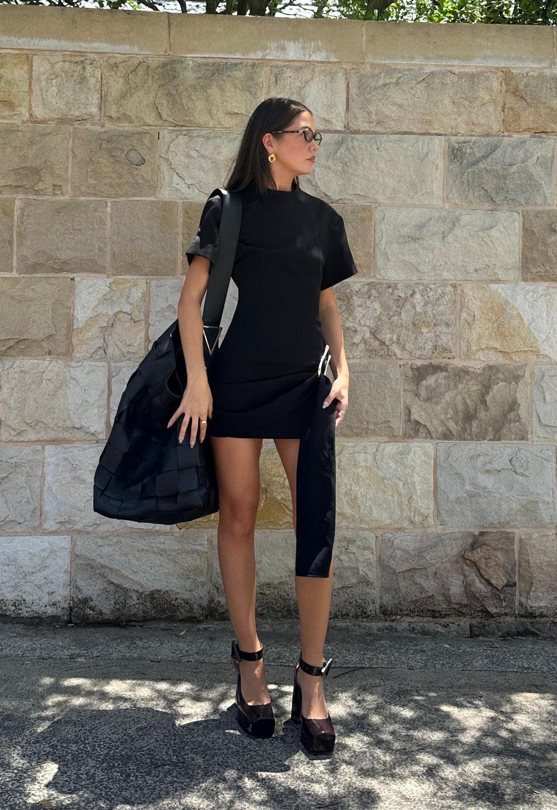 Martini Onyx – Asymmetrical draping – Mini dress-10174750425415-Ivory Ombre