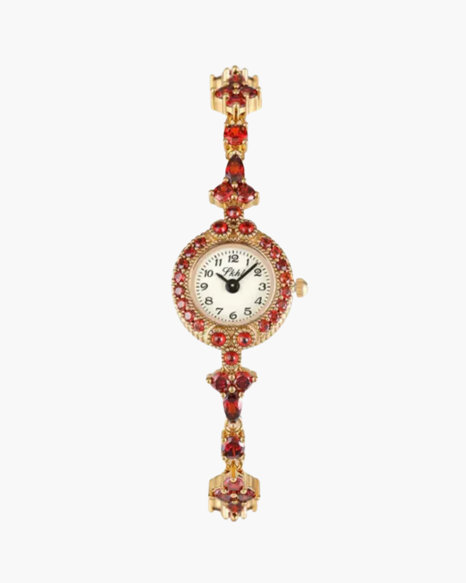 Matilde – Red gemstone accents – Vintage watch-10173356147015-Ivory Ombre