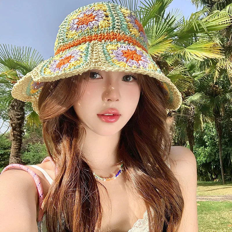 Mirellina – Pastel bloom – Crochet bucket hat-10174849941831-Ivory Ombre