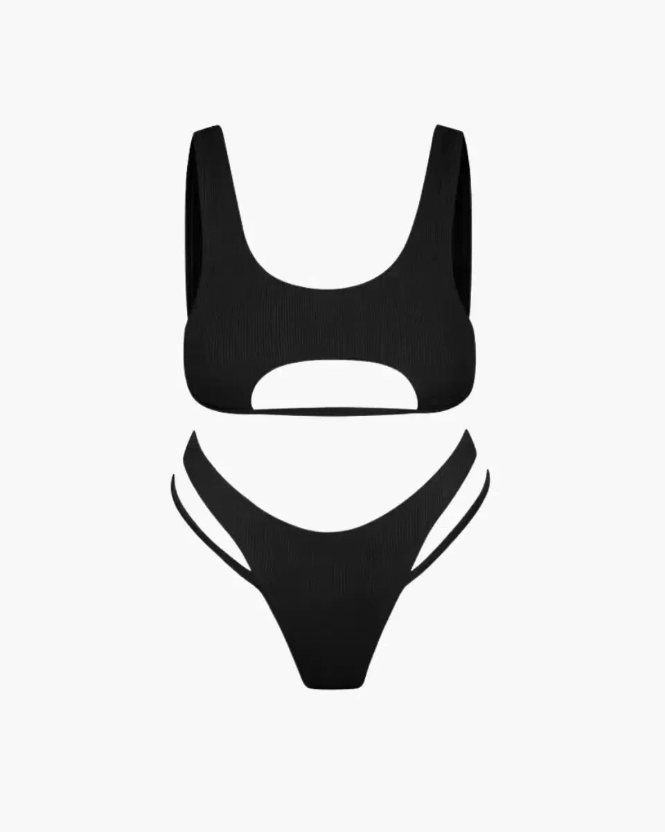 Nerella – Cutout top – High-waisted bikini set-10174715068743-Ivory Ombre