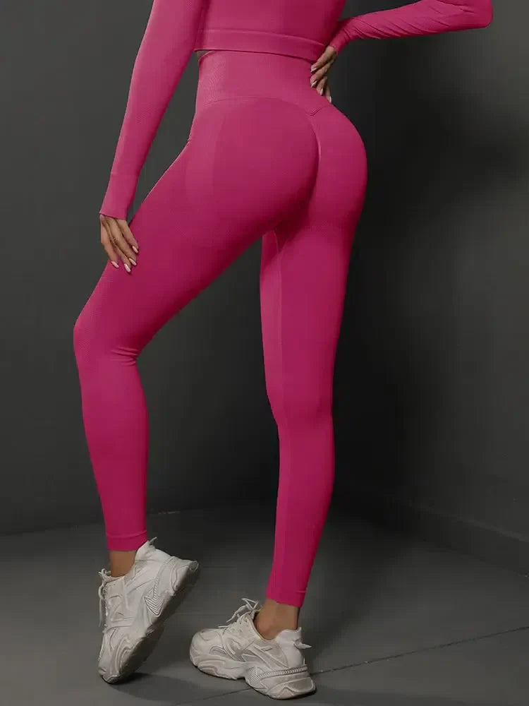 Nicoletta – Seamless design – Sleek gymwear leggings-10174786306375-Ivory Ombre