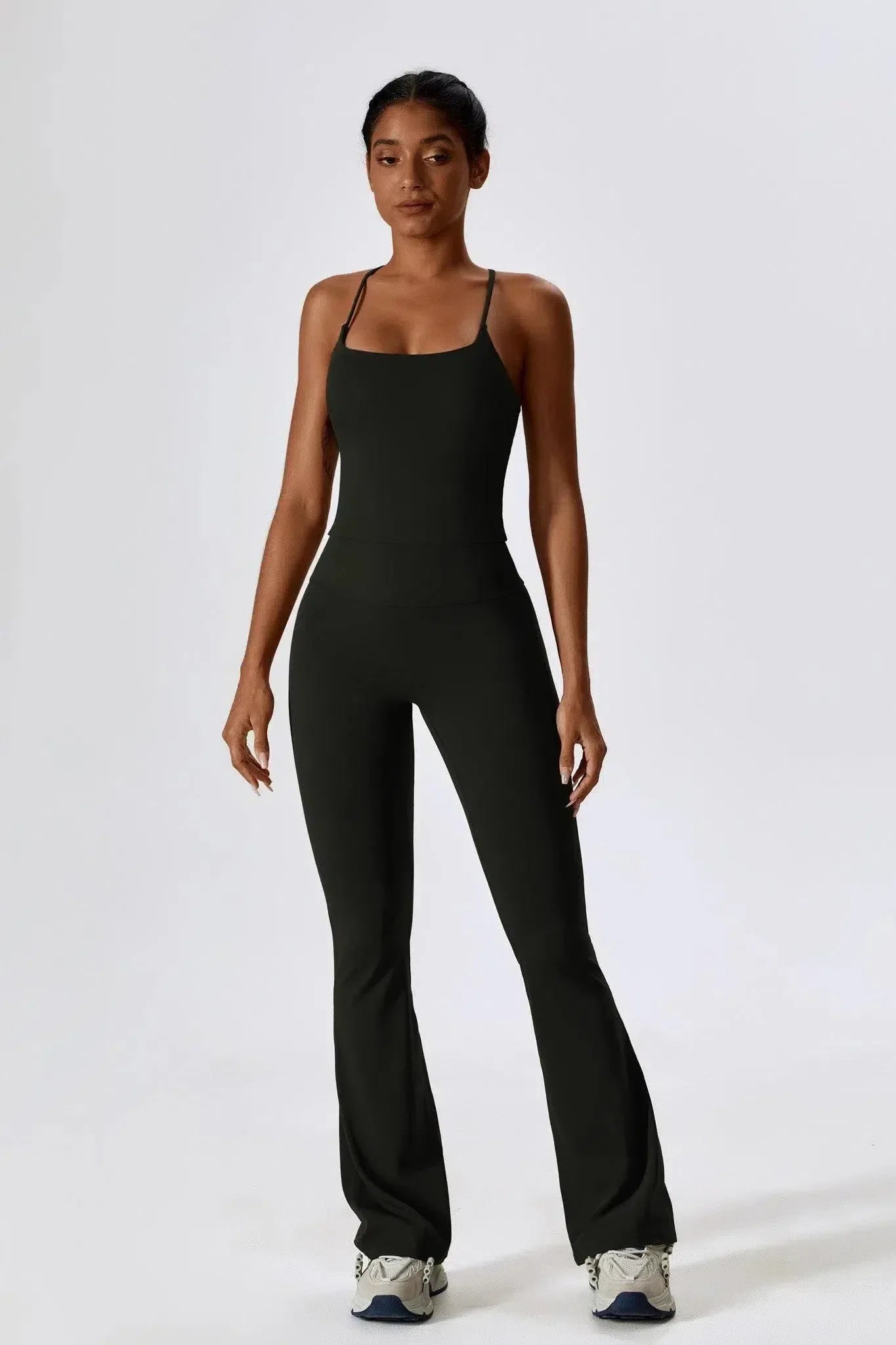 Nicolina – Square neckline – Top & flared leggings set-10174790500679-Ivory Ombre