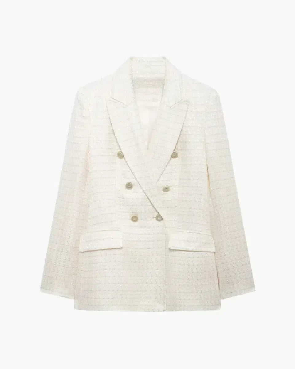 Renelle – French tweed – Blazer-10174773494087-Ivory Ombre