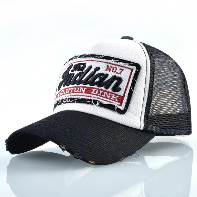 Rokellan – Distressed patch – Trucker cap-10174850269511-Ivory Ombre