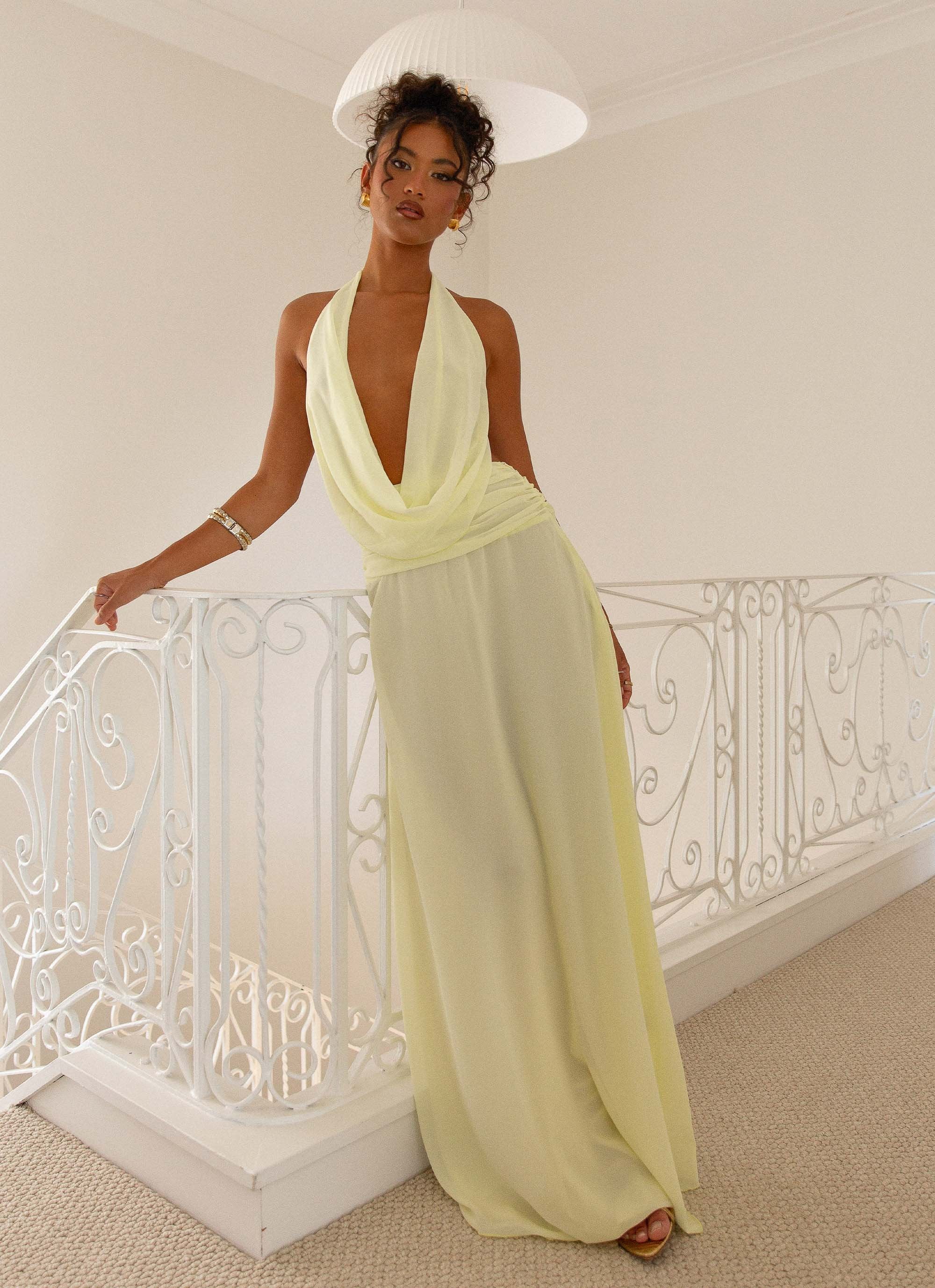 Solenya – Soft drape – Maxi dress-10188505612615-Ivory Ombre