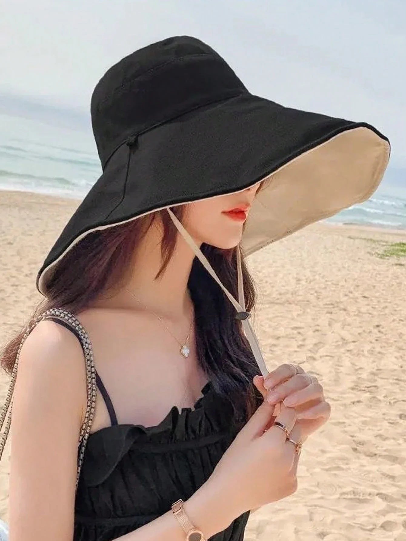 Solmira – Wide brim – Reversible sun hat-10174850859335-Ivory Ombre