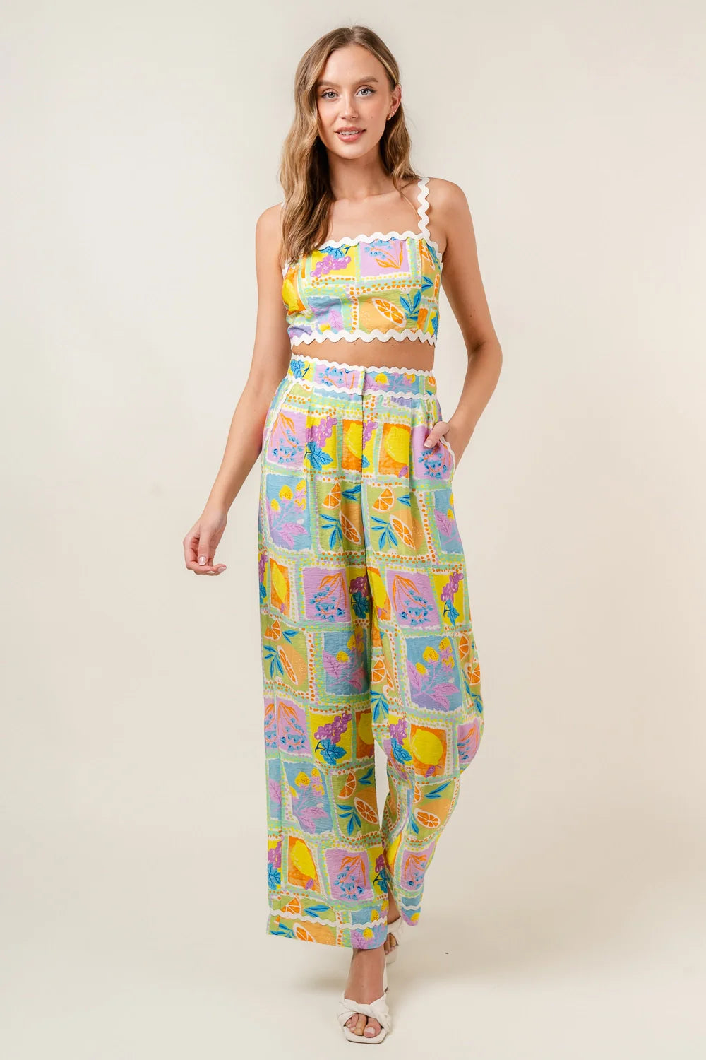 Vianetta – Pastel postcard print – Co-ord set-10199178772807-Ivory Ombre