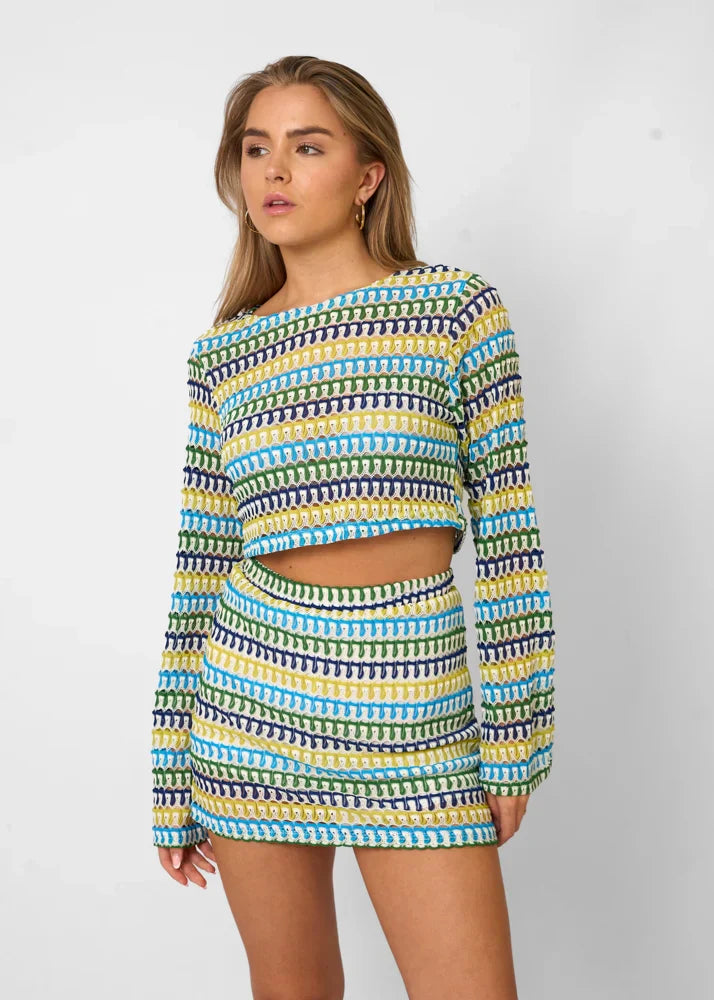 Vivaya – Retro print – Two-piece co-ord set-10174851187015-Ivory Ombre