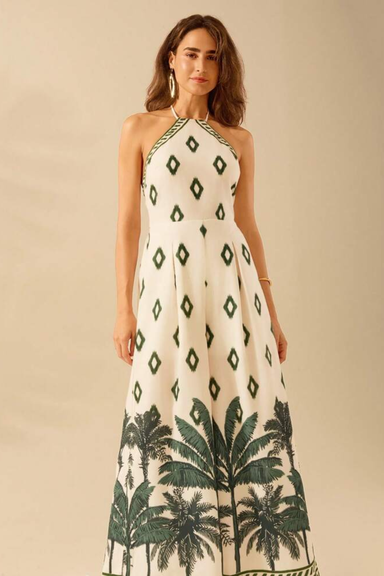 Vivenza – Bohemian bloom – Halterneck jumpsuit-10199537779015-Ivory Ombre