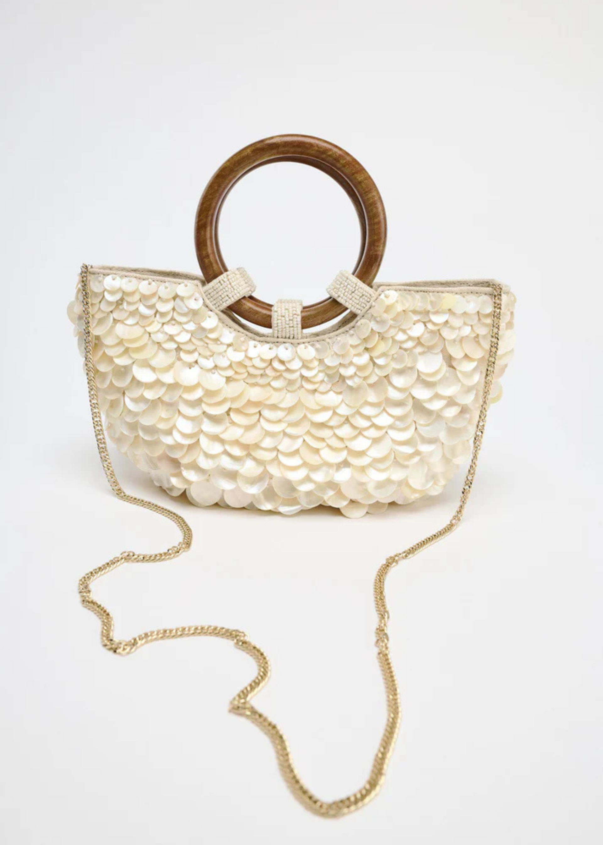 Ziaza – Sequin shell – Statement summer bag-10174851121479-Ivory Ombre