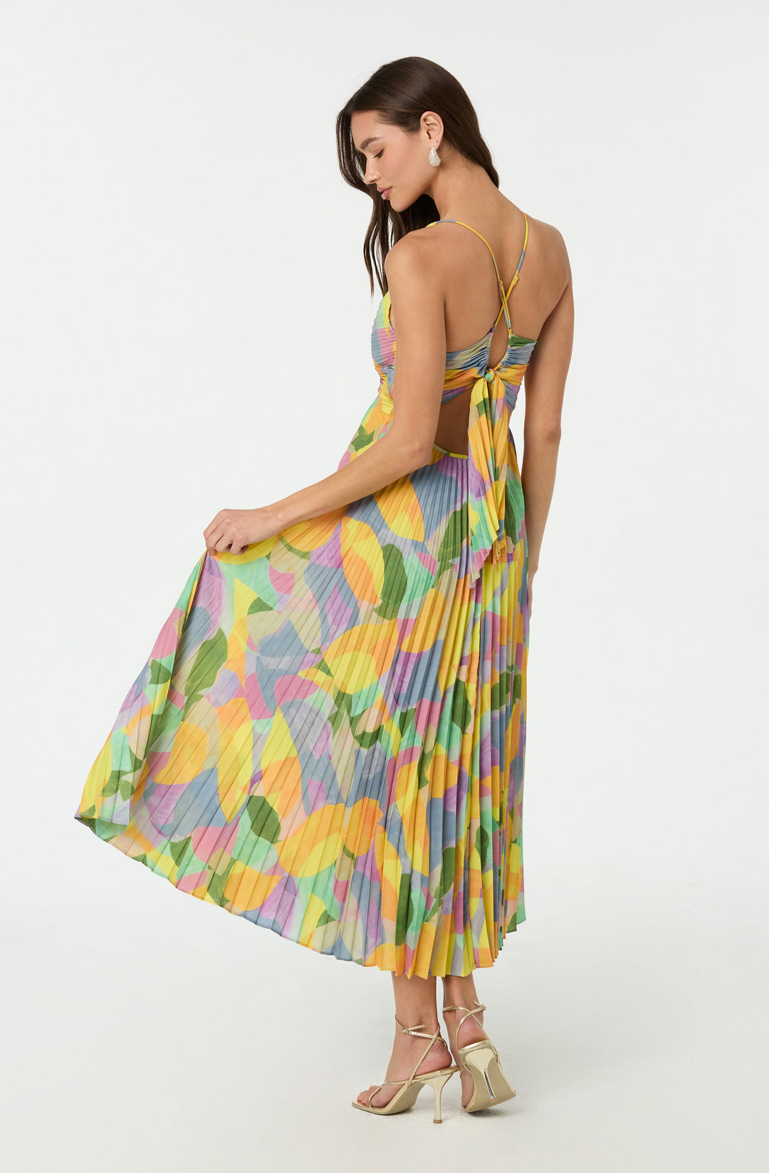 Bellafina – Multicolour pleated – Midi dress-15167804539264-Santi Vento Atelier