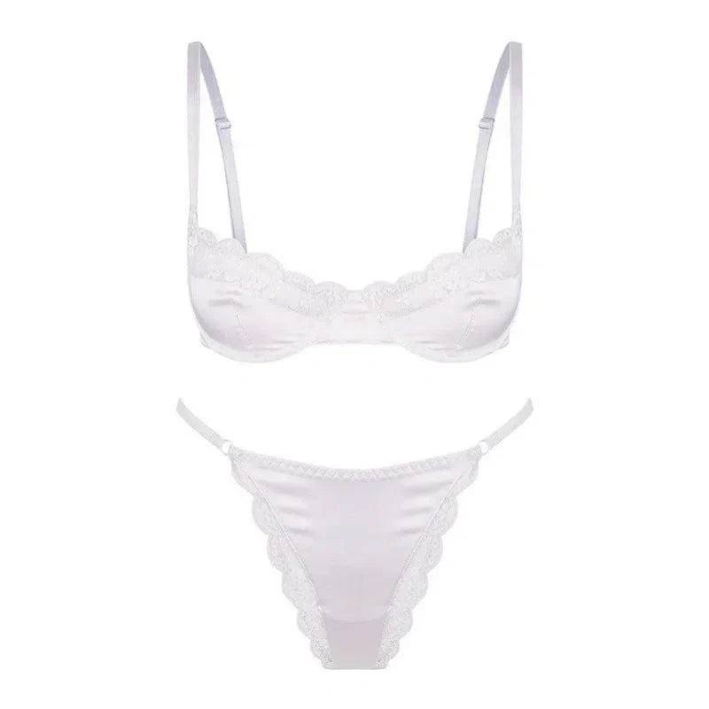 Alisanne – Satin balconette – Lingerie set-10174861410631-Ivory Ombre