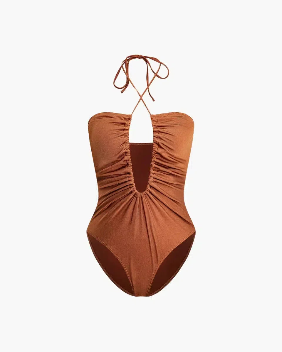 Alisse – Chic fit – Ruched one-piece swimsuit-10174704648519-Ivory Ombre