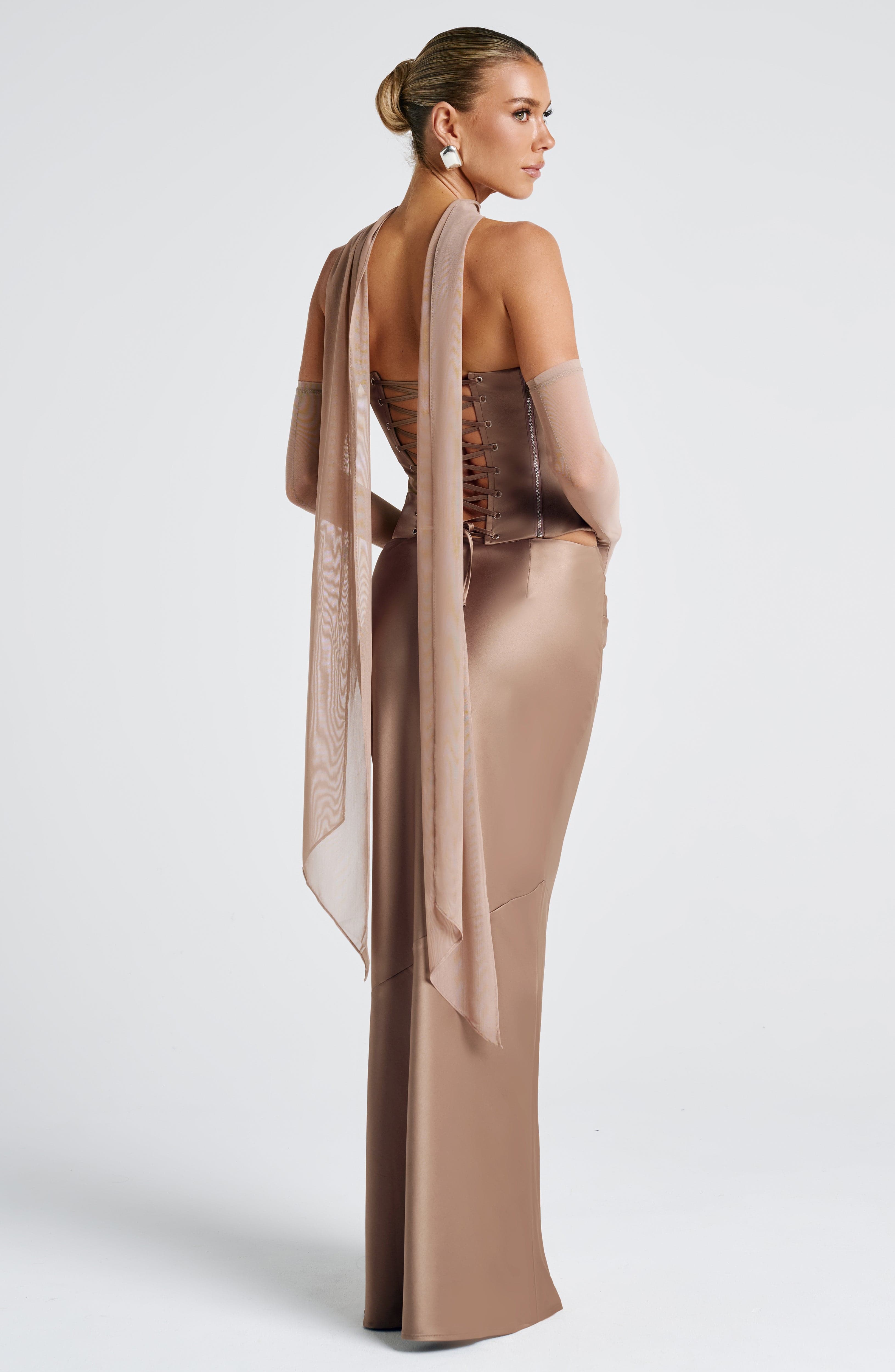 Allegra – Sculpted drape – Evening gown-10191235088711-Ivory Ombre