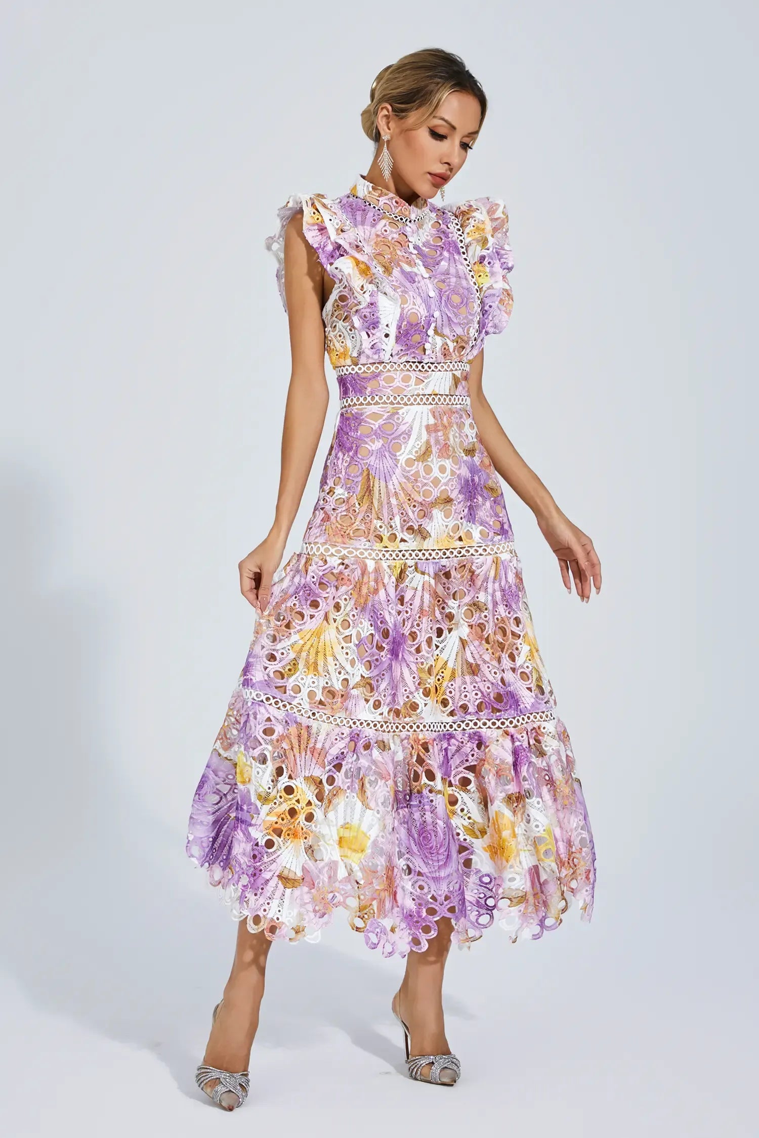 Alouvelle - Embroidered romance – Midi dress-10174863507783-Ivory Ombre