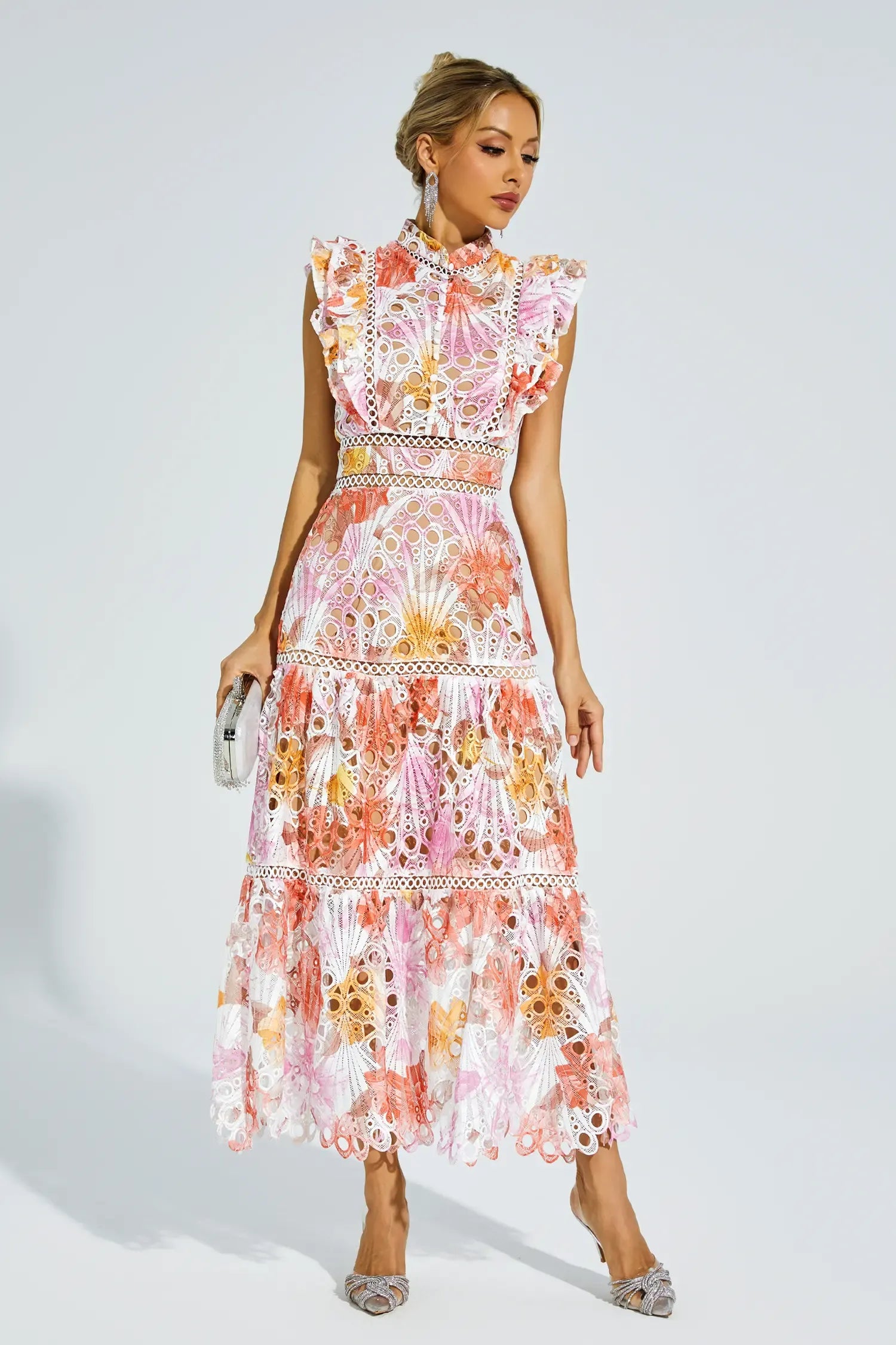 Alouvelle - Embroidered romance – Midi dress-10174863507783-Ivory Ombre