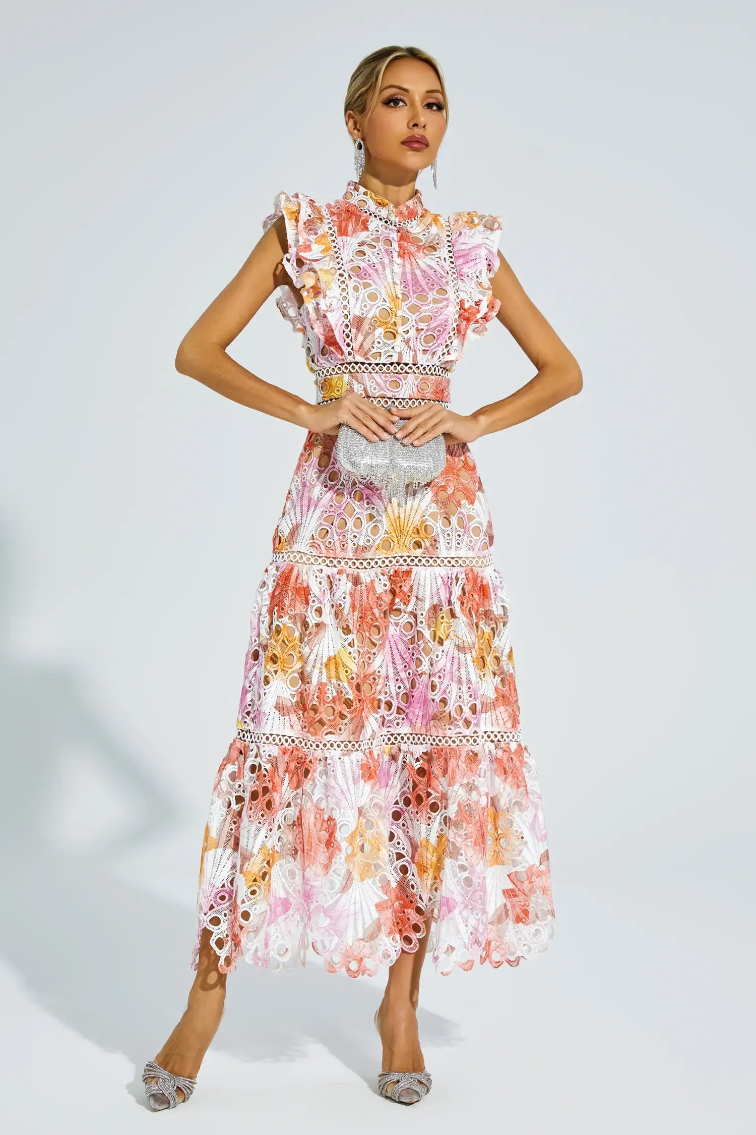 Alouvelle - Embroidered romance – Midi dress-10174863507783-Ivory Ombre
