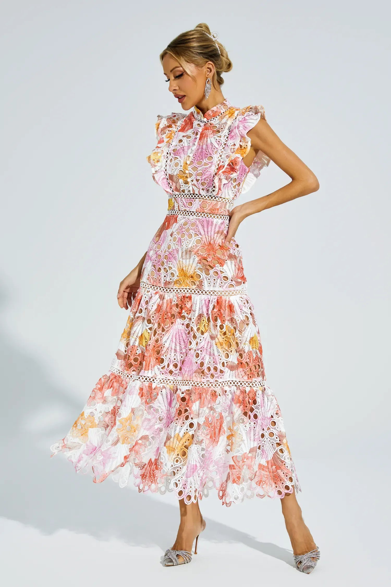 Alouvelle - Embroidered romance – Midi dress-10174863507783-Ivory Ombre