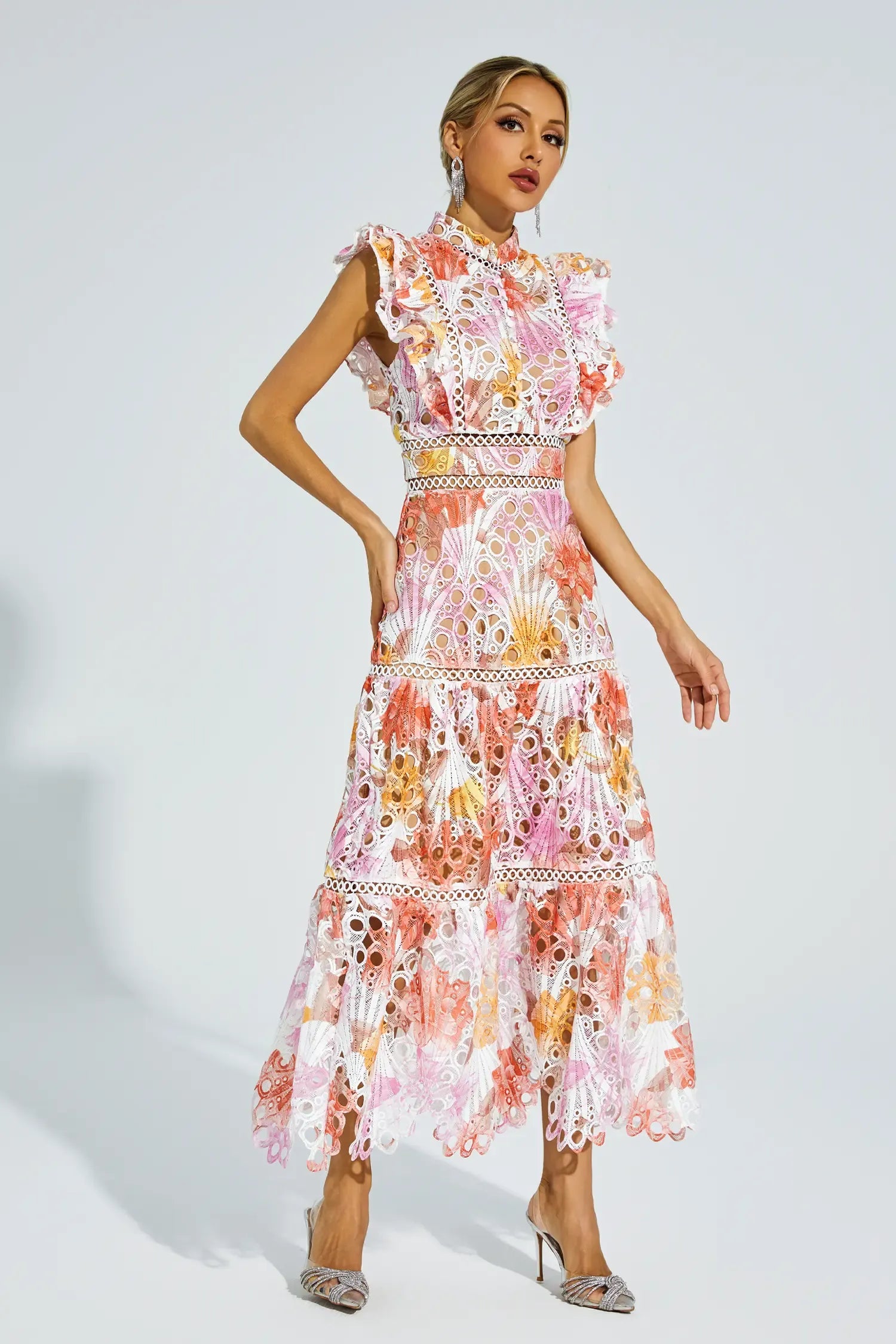 Alouvelle - Embroidered romance – Midi dress-10174863507783-Ivory Ombre