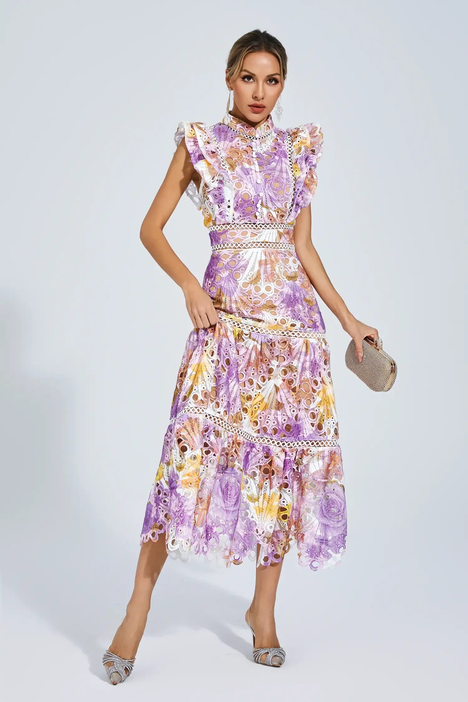 Alouvelle - Embroidered romance – Midi dress-10174863507783-Ivory Ombre
