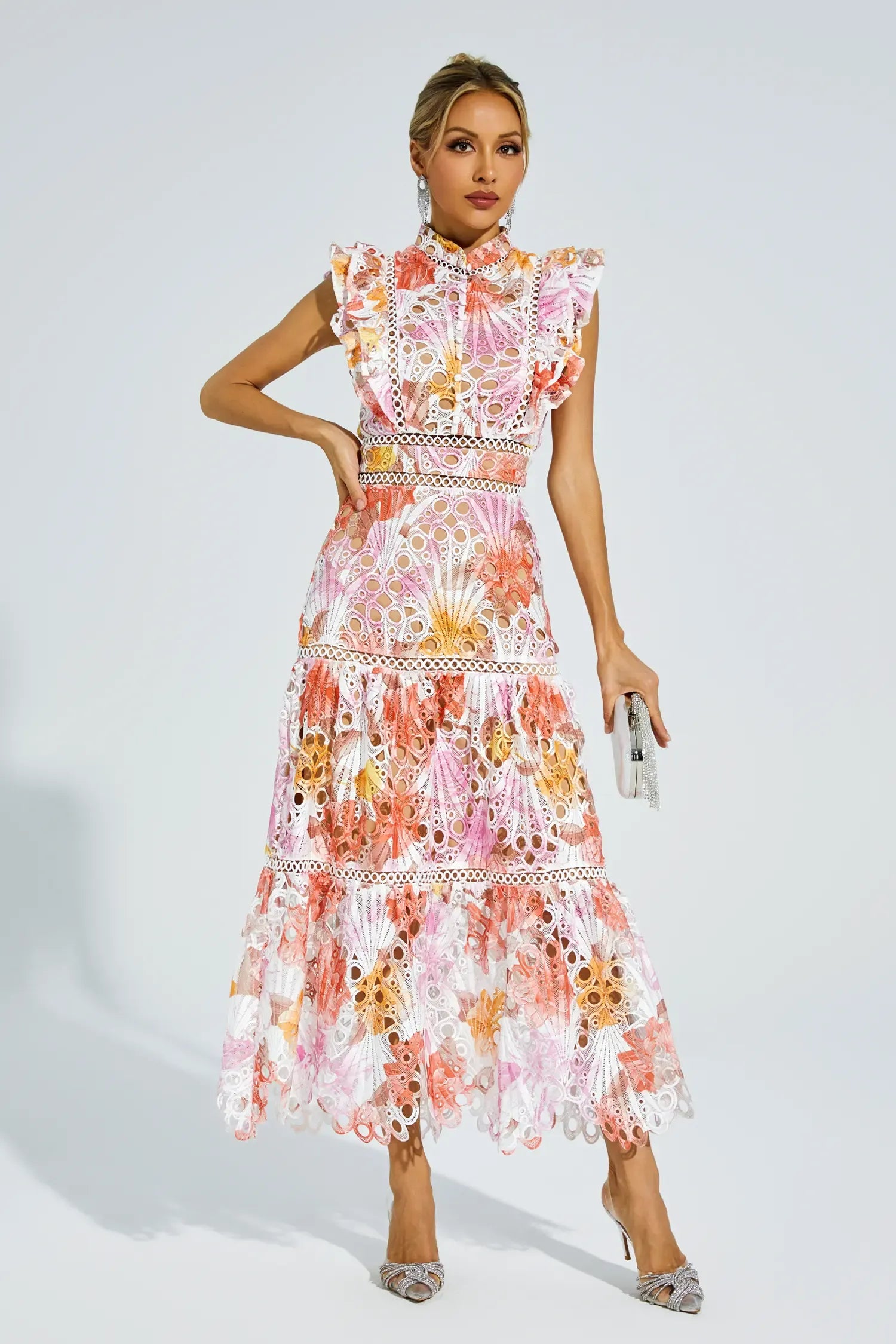 Alouvelle - Embroidered romance – Midi dress-10174863507783-Ivory Ombre