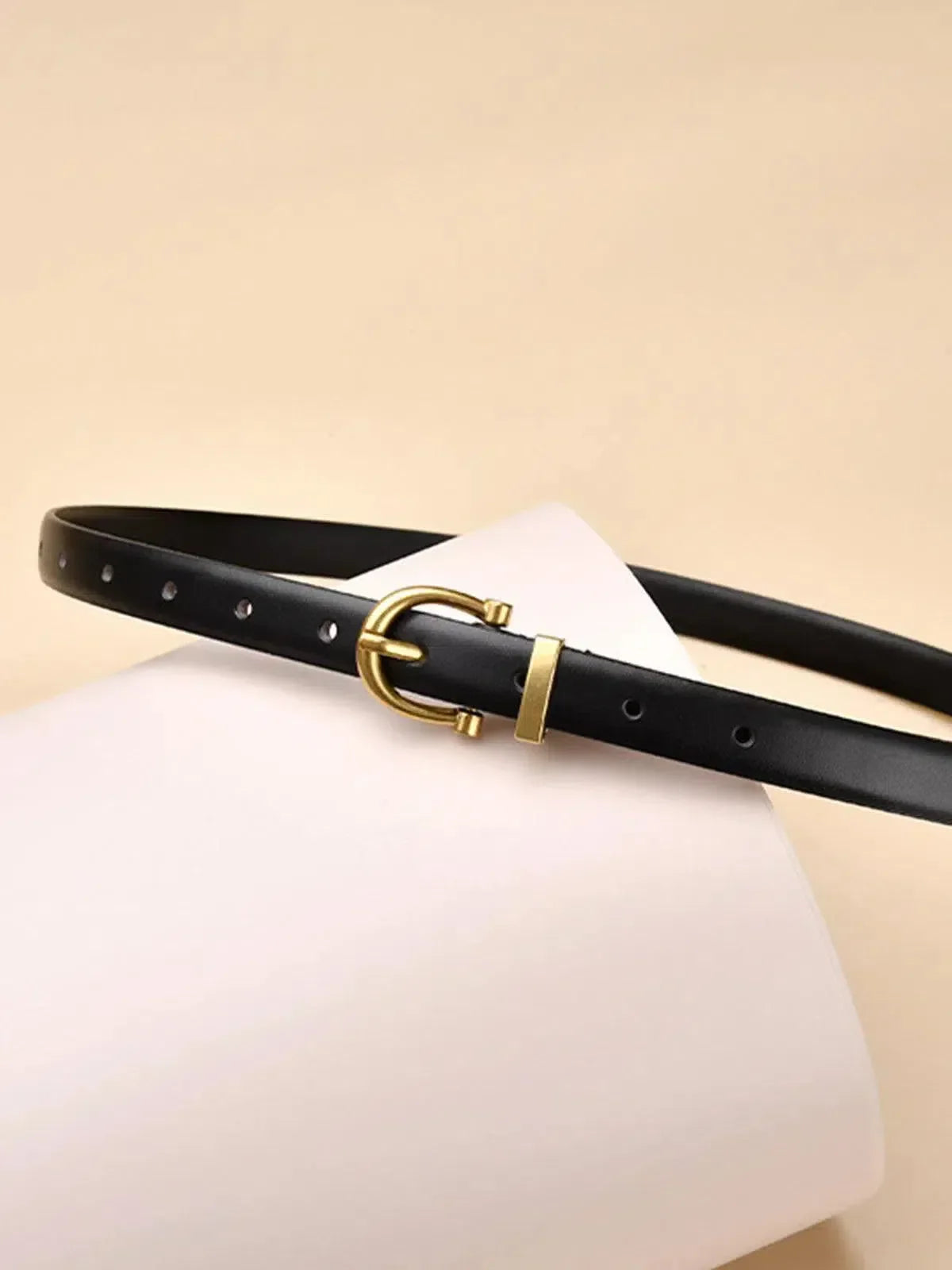 Althea – Minimalist black design – Buckle belt-10174652088647-Ivory Ombre