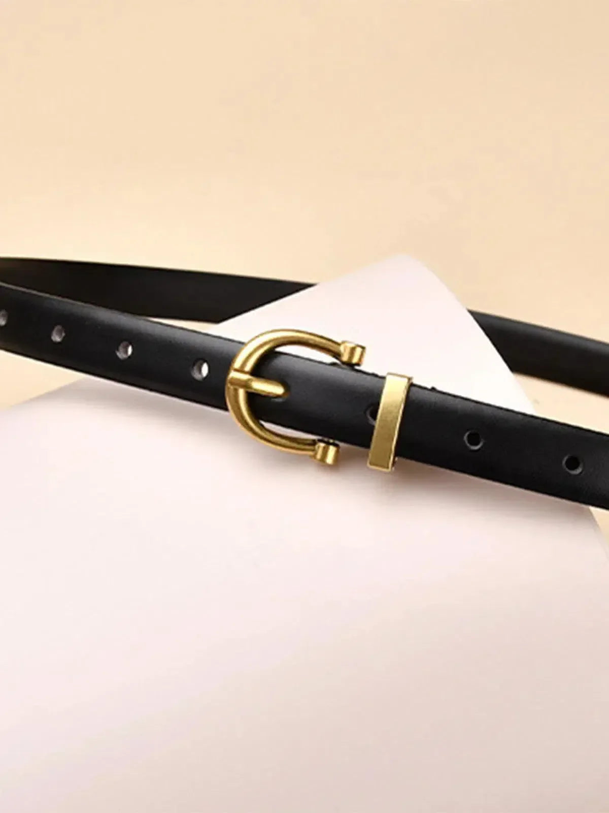 Althea – Minimalist black design – Buckle belt-10174652088647-Ivory Ombre