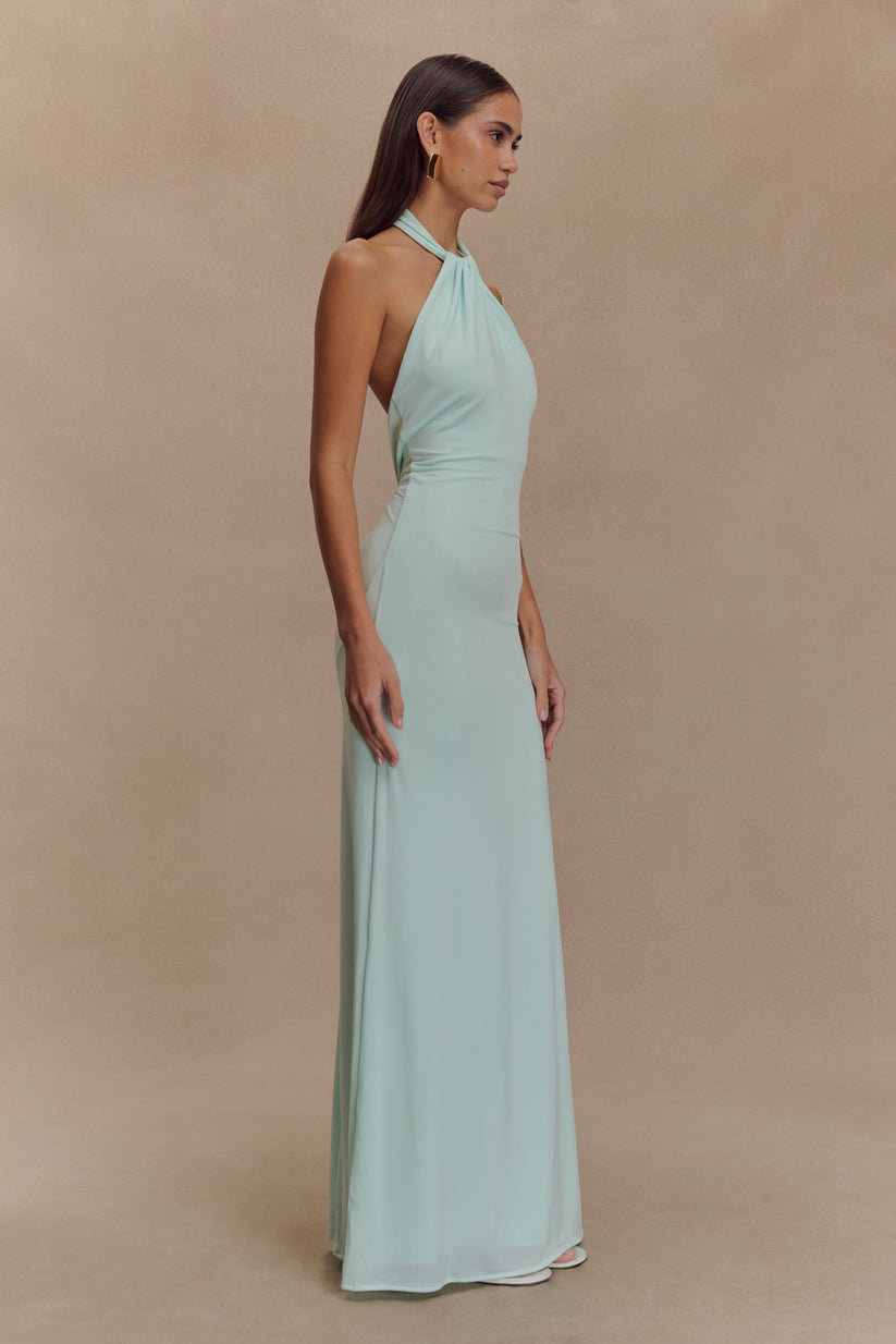 Alveria – Ruched halterneck – Maxi dress-10192062415175-Ivory Ombre