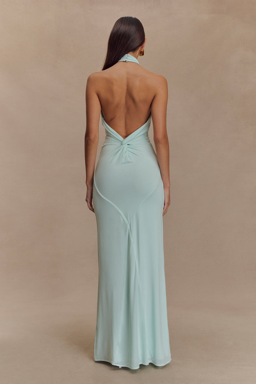 Alveria – Ruched halterneck – Maxi dress-10192062415175-Ivory Ombre