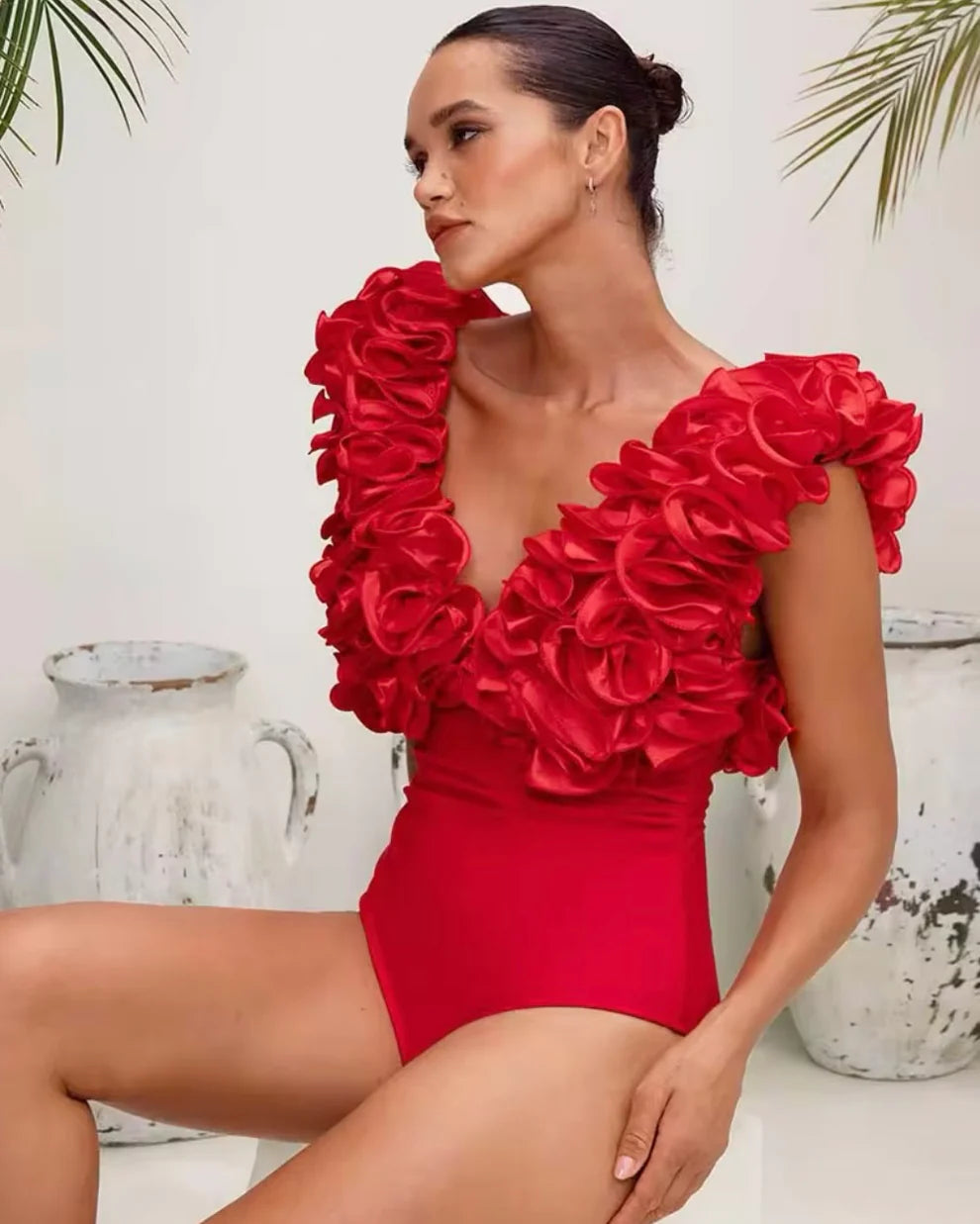Amaya – Romantic ruffle details – Ruffle two-piece swimsuit-10174752325959-Ivory Ombre