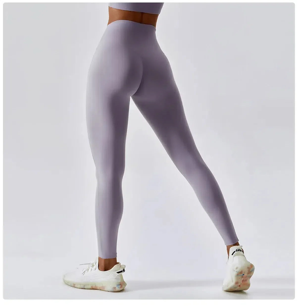 Ambra – High-stretch fabric – Push-up workout leggings-10174786601287-Ivory Ombre