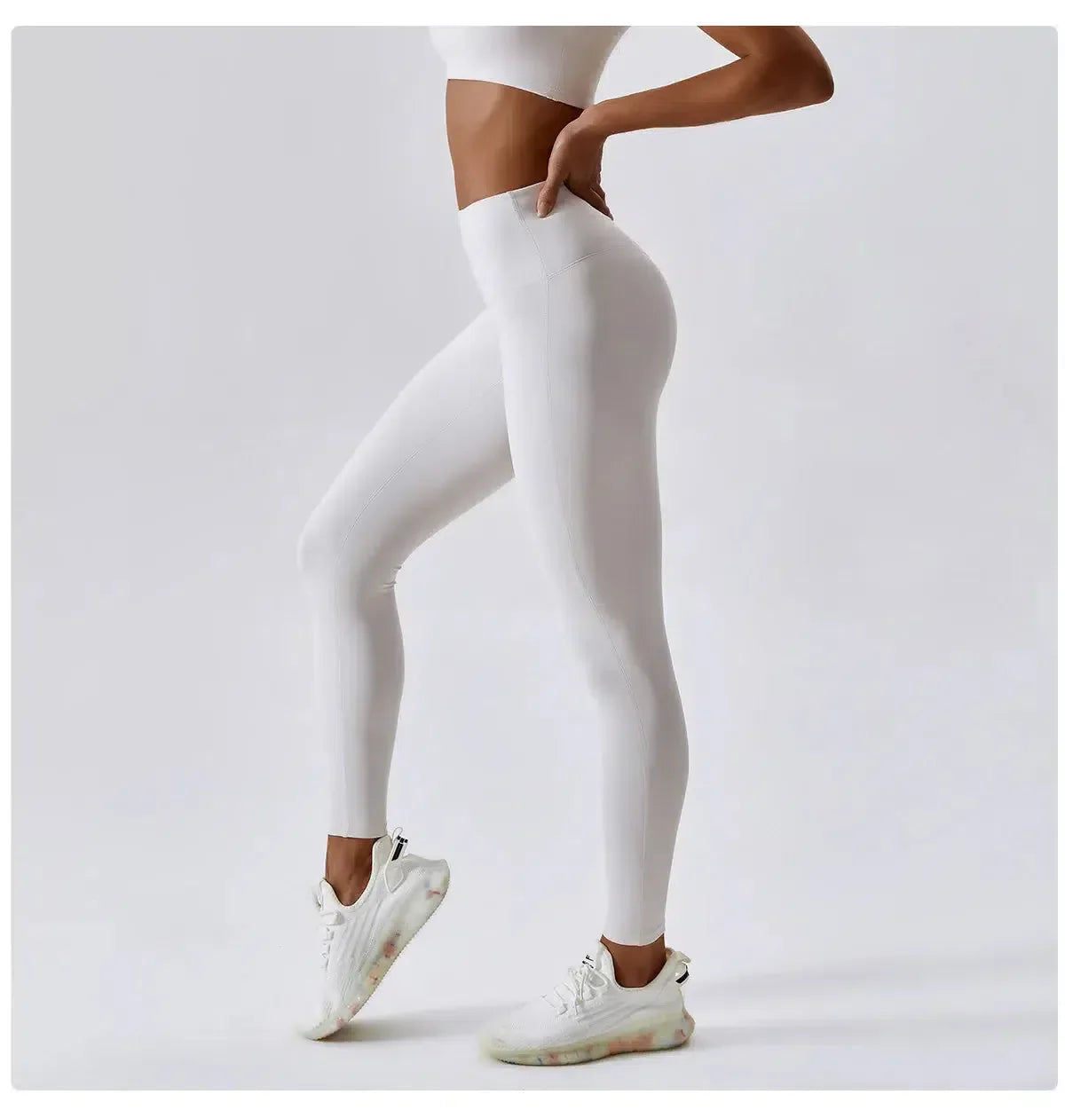 Ambra – High-stretch fabric – Push-up workout leggings-10174786601287-Ivory Ombre