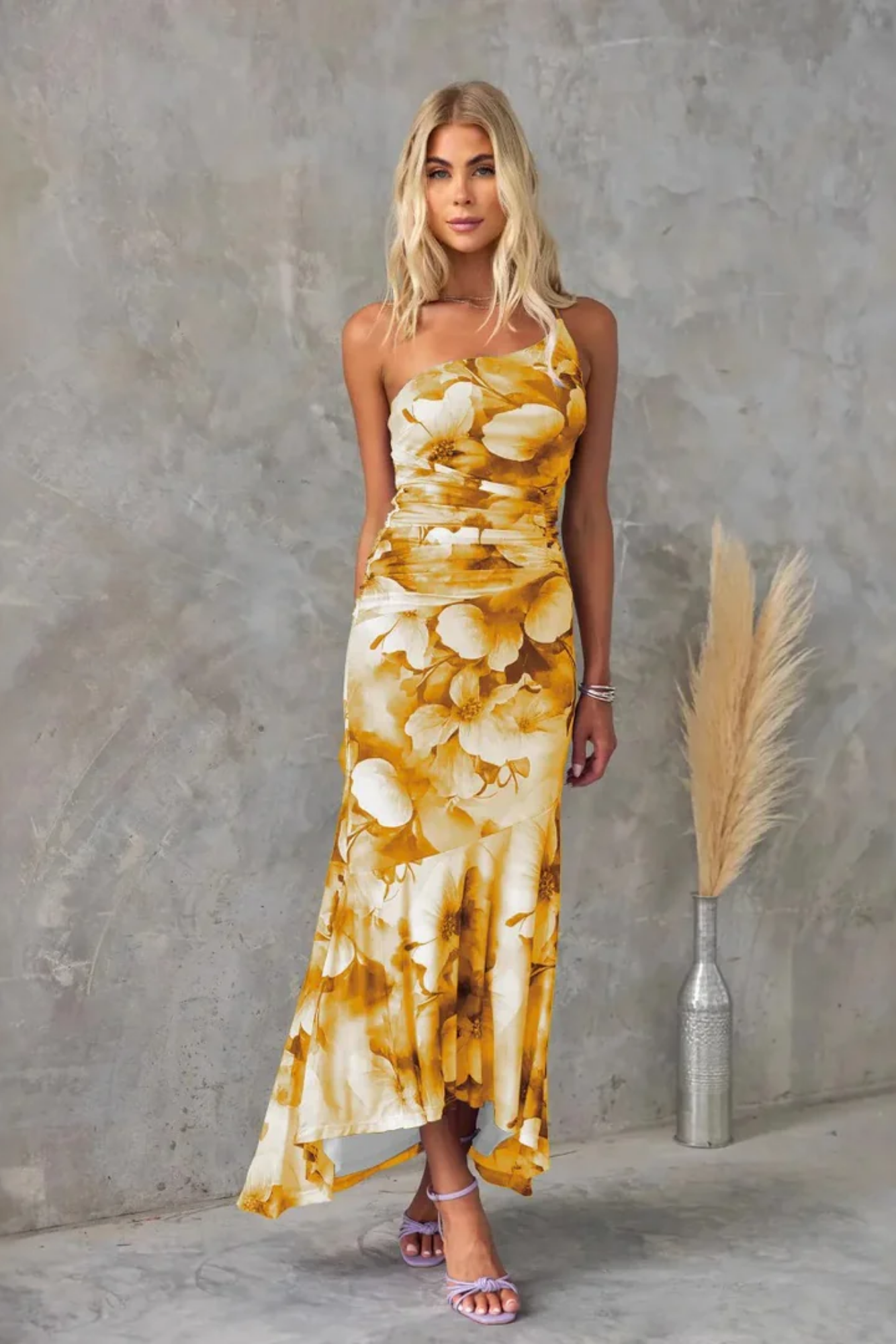 Ameliora – Fitted bodice flow – Maxi dress-10174738956615-Ivory Ombre