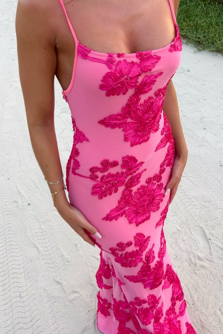 Annieva – Sleek bodycon fit – Maxi dress-10174734467399-Ivory Ombre