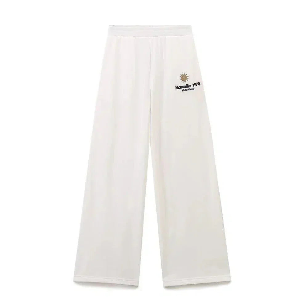 Antoinette – Crew neck sweatshirt – Wide pants – Marseille lounge set-10174845387079-Ivory Ombre