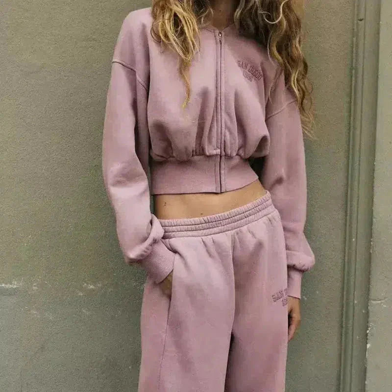 Astrid – Zip-up jacket & jogger pants – San Francisco lounge set-10174844993863-Ivory Ombre