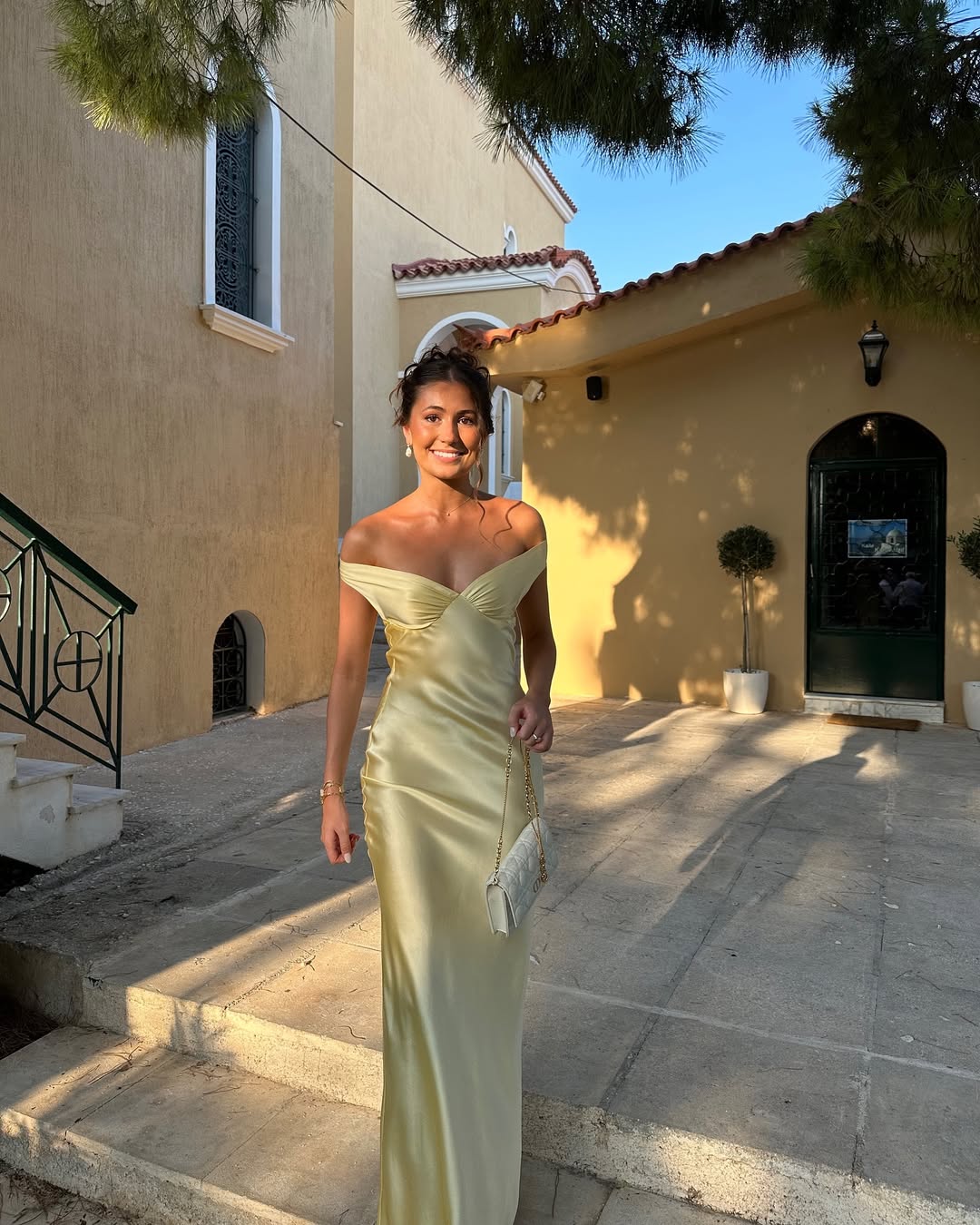 Auréliane – Off-shoulder satin – Evening gown-10174857740615-Ivory Ombre