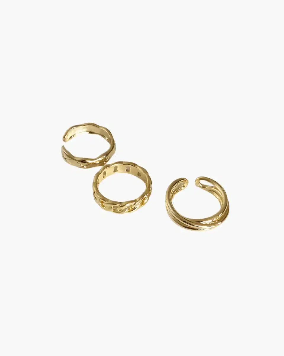 Auriane – Twisted design – Hoop ring trio-10173356867911-Ivory Ombre